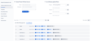 Advanced filters can be applied for Jira Software data. The applied filters will be seen during fields pick-up.